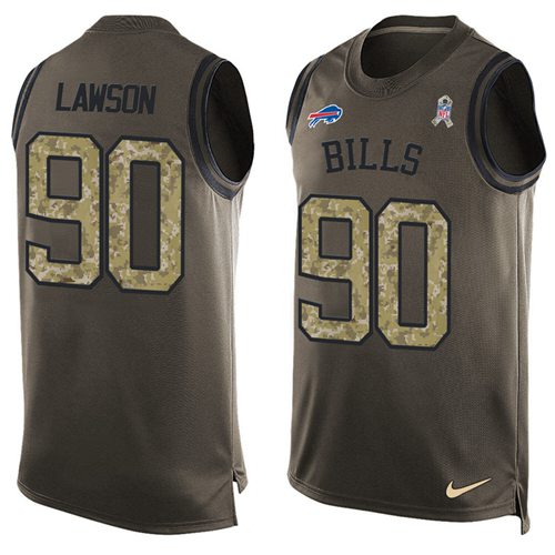 Nike Bills #90 Shaq Lawson Green Men's Stitched NFL Limited Salute To Service Tank Top Jersey